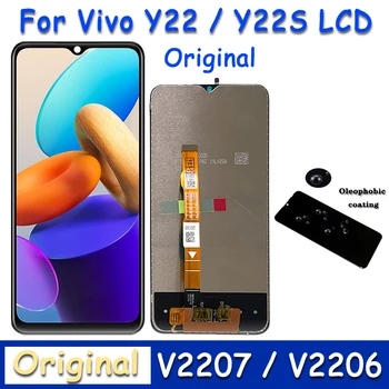 Eredeti Kijelző Vivo Y22 V2207 Lcd Kijelző érintőképernyő Digitalizáló Közgyűlés a Keret Vivo Y22s V2206 LCD Javítás Alkatrész