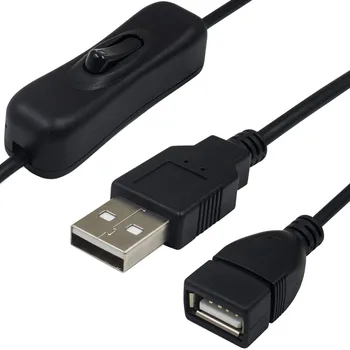 USB-Kábel, USB 2.0-EGY Férfi-Egy Nő Kiterjesztését Extender Fekete Kábel Kapcsoló ON OFF Csak Töltés 3A Kábel