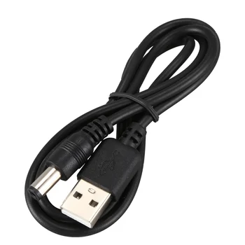 USB-Kábel 5,5 mm / 2.1 mm-es 5V DC Hordó Jack Kábel (Fekete, 75cm)
