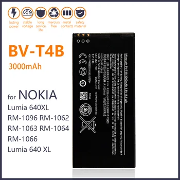 100% Eredeti BV-T4B Akkumulátor Nokia Lumia 640XL RM-1096 RM-1062 RM-1063 RM-1064 RM-1066 Lumia 640 XL 3000mAh Telefon Akkumulátorok