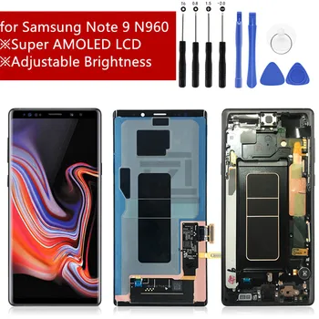 Samsung Galaxy Note 9 Lcd Kijelző érintőképernyő Digitalizáló Közgyűlés A Samsung note 9 n960 N960F N960D N960DS lcd Keret