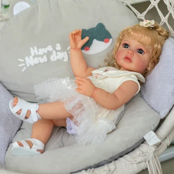 55CM Reborn Babák Teljes Test Lágy Reborn Baba Kisgyermek Lány Baba Kézzel készített 3D Festett Bőr Karácsonyi Ajándék Lány