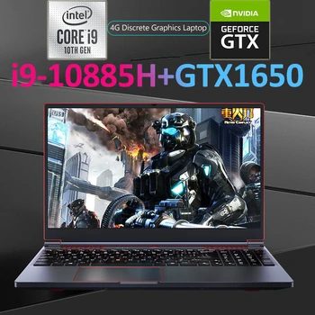 Intel Core i9 10885H Laptop 16.1 Hüvelyk GTX1650 4G Dedikált Grafikus Kártya Gaming Notebook Ultrabook Hordozható PC Gamer