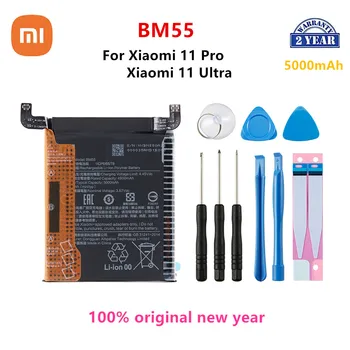 Xiao mi 100% Orginal BM55 5000mAh Akkumulátor Xiaomi Mi 11 pro 11pro 11 Ultra BM55 Telefon Csere Akkumulátor+Eszközök