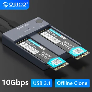 ORICO Kettős Bay SSD Sokszorosító M. 2 NVMe Offline Klón Burkolat 10 gbps Gen2 USB3.0 Tároló Doboz M2-Es Merevlemez Másolás Külső Esetben