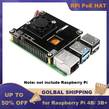 Raspberry Pi POE KALAP IEEE802.3af Szabványnak Megfelelő, 5V-os, 2.4 EGY Kimenet, hűtőventilátor Power Over Ethernet a Raspberry Pi 4B 3B+