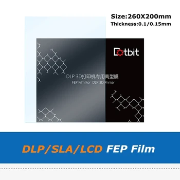 260*200mm 0,1 mm/0,15 mm Vastagságú LCD UV Fény FEP Film Adatlap A DLP SLA 3D-s Nyomtató Részei