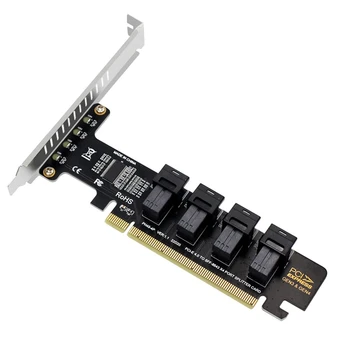 NGFF PCI-E 16X 4 Port U. 2 NVME Osztott bővítőkártya SFF-8639/8643 NVME PCIE SSD Adapter Alaplapja SSD