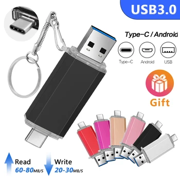 Nagysebességű OTG USB Flash Meghajtó Típus C 512 gb-os Pen Drive, 256 gb-os 128 GB 64 GB 32 GB 16 gb-os USB 3.0-S Pendrive a C-Típusú Készülék