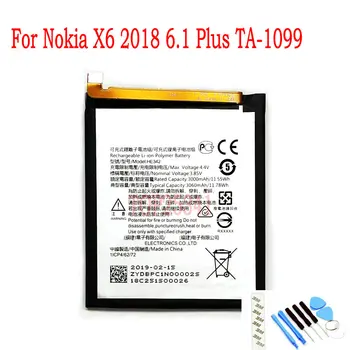 Eredeti 3000mAh HE342 Akkumulátor Nokia X6 2018 6.1 Plusz TA-1099 Mobil Telefon