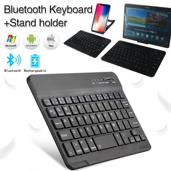 Billentyűzet Tablet, Notebook, Telefon, Vezeték nélküli, Bluetooth Mini Billentyűzet Újratölthető Billentyűzet +Tablet PC/Mobiltelefon tartó