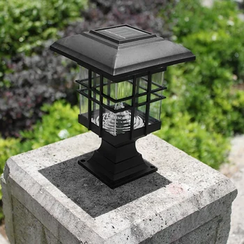 Napelem Post Oszlop Lámpa Vízálló Táj Kerti Napelemes Lámpa LED Kültéri Post Fedélzeten Kap Oszlop, Kerítés Lámpa