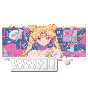 Anime Lány Sailor Moon Egér Pad Gamer Pc Szekrény Íróasztal Matrac Xxl Billentyűzet Számítógép Asztali Szőnyeg Játék Tartozékok Puha Mousepad