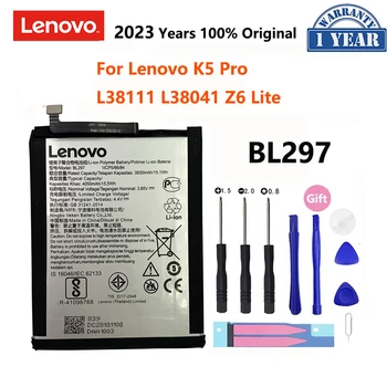 100% Eredeti 4050mAh BL297 Akkumulátor Lenovo K5 Pro L38111 L38041 Z6 Lite Mobiltelefon Csere Akkumulátorok Volta
