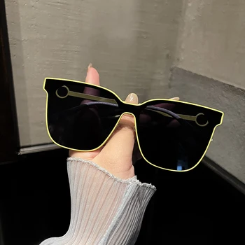 Magas Minőségű 2023 Nyáron Új Divat Nagy Keret Karcsúsító Napszemüveg Női UV400 Személyiség Fényvédő Szemüveg Forró Eladni