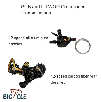 GUB, valamint L-TWOO Co-branded 12 sebességes MTB Váltó Beállítása-alumínium Ujját Pivot Szénszálas Útmutató Lemez hátsó pivot 11T-50T