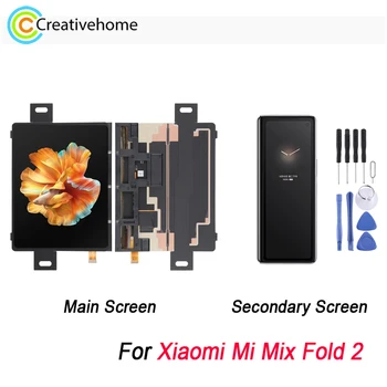 Eredeti LCD Kijelző A Xiaomi Mi-Mix-Szeres 2 AMOLED Anyag Fő Képernyő Másodlagos Képernyőn Digitalizáló Teljes Összeállítás