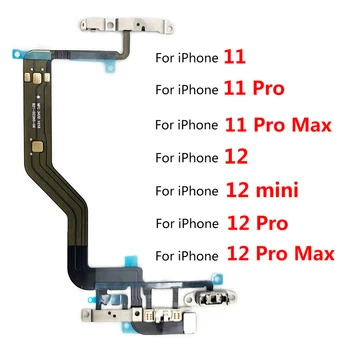 Eredeti bekapcsolási Hangerő Le Oldalsó Gomb Gomb Flex Kábel iPhone 11 12 Pro Max 12 mini Alkatrész